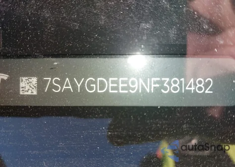 2022 Tesla Model Y Long Range Dual Motor All-Wheel Drive z USA, uszkodzony, nr VIN 7SAYGDEE9NF381482